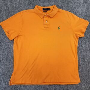 Polo Ralph Lauren Shirt Mens XL Orange Custom Slim Fit Short Sleeve Golf Polo